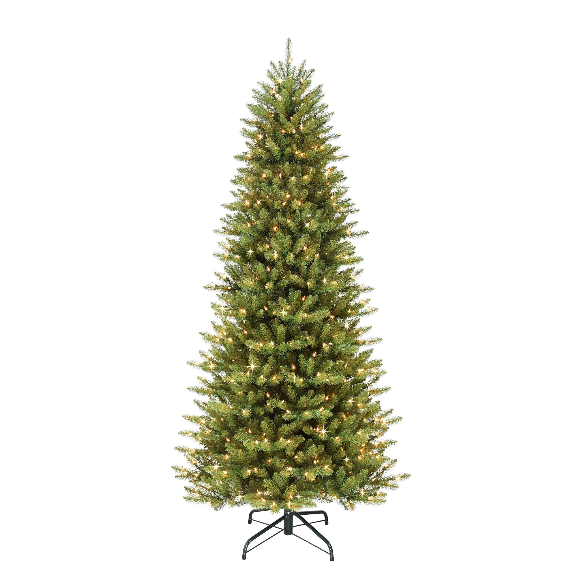 7.5ft. Pre-Lit Slim Fraser Fir Artificial Christmas Tree, White Lights